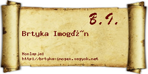 Brtyka Imogén névjegykártya